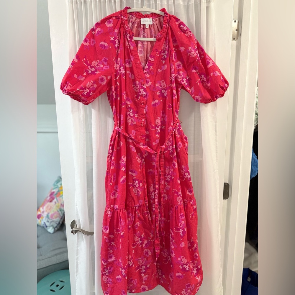 Vibrant Pink Floral Dress